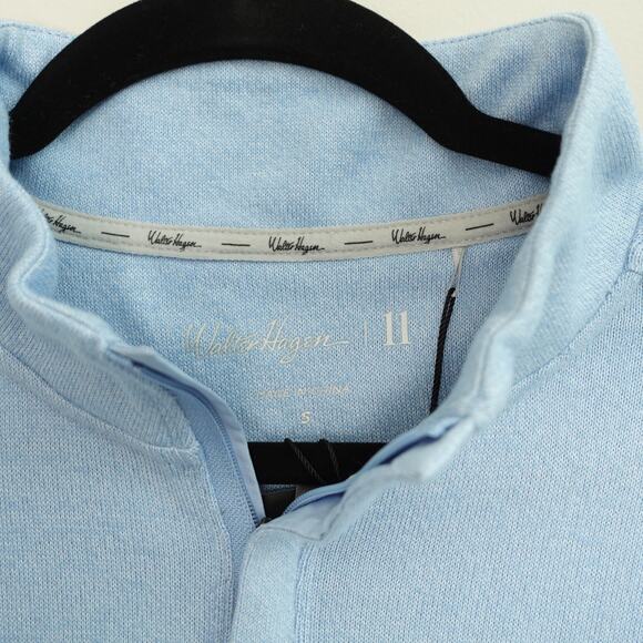 NWT Walter Hagen Mens Sweater 11 Midweight 1/4 Zip Pullover Daybreak Blue Size S - Picture 2 of 5